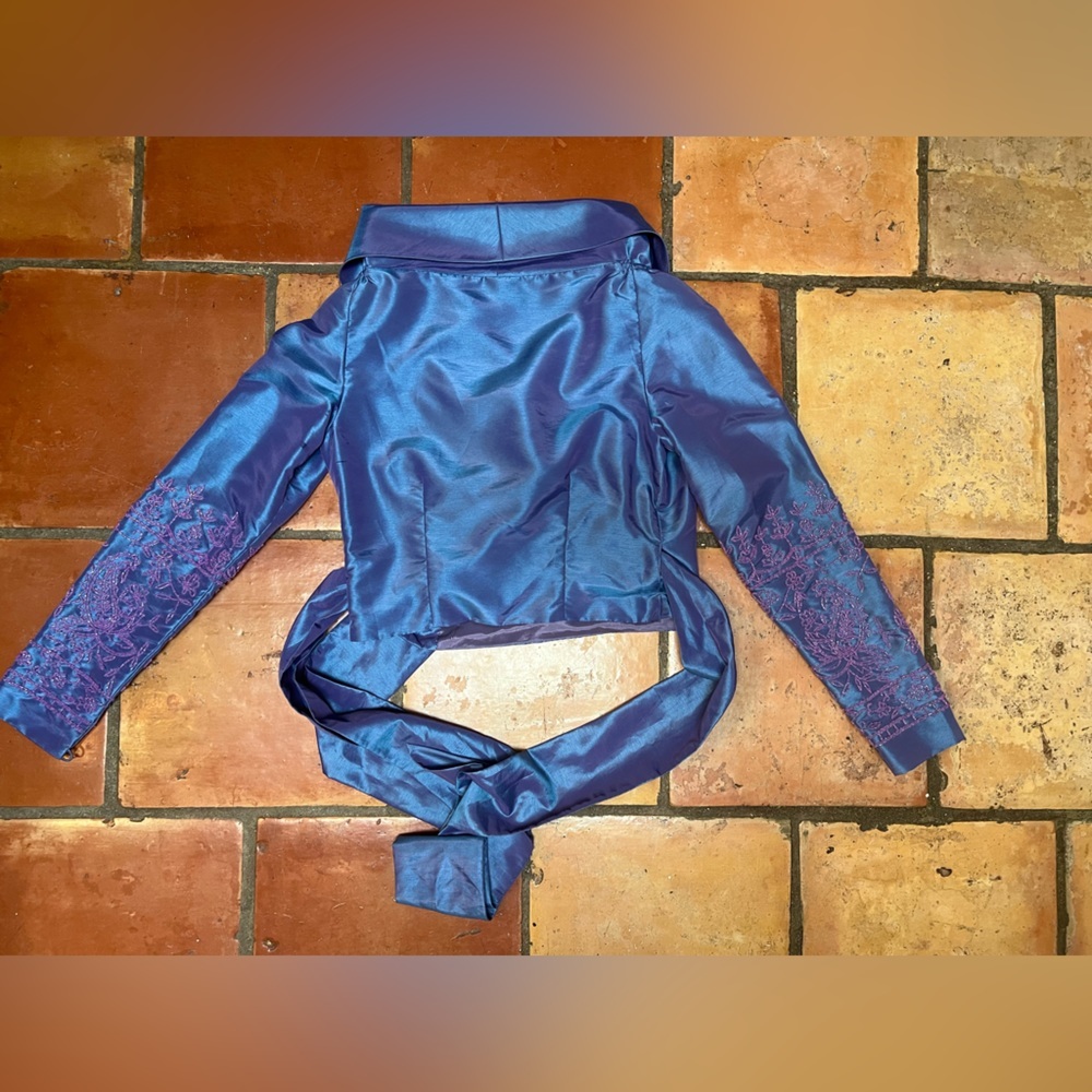 *flash sale* Sue Wong Hand beaded wrap top - Picture 4 of 5